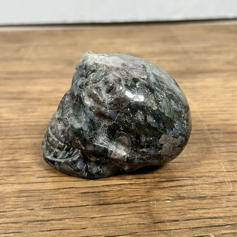 Labradorite Crystal Skull – Hand-Carved Mini Gemstone Skull - Approx 2